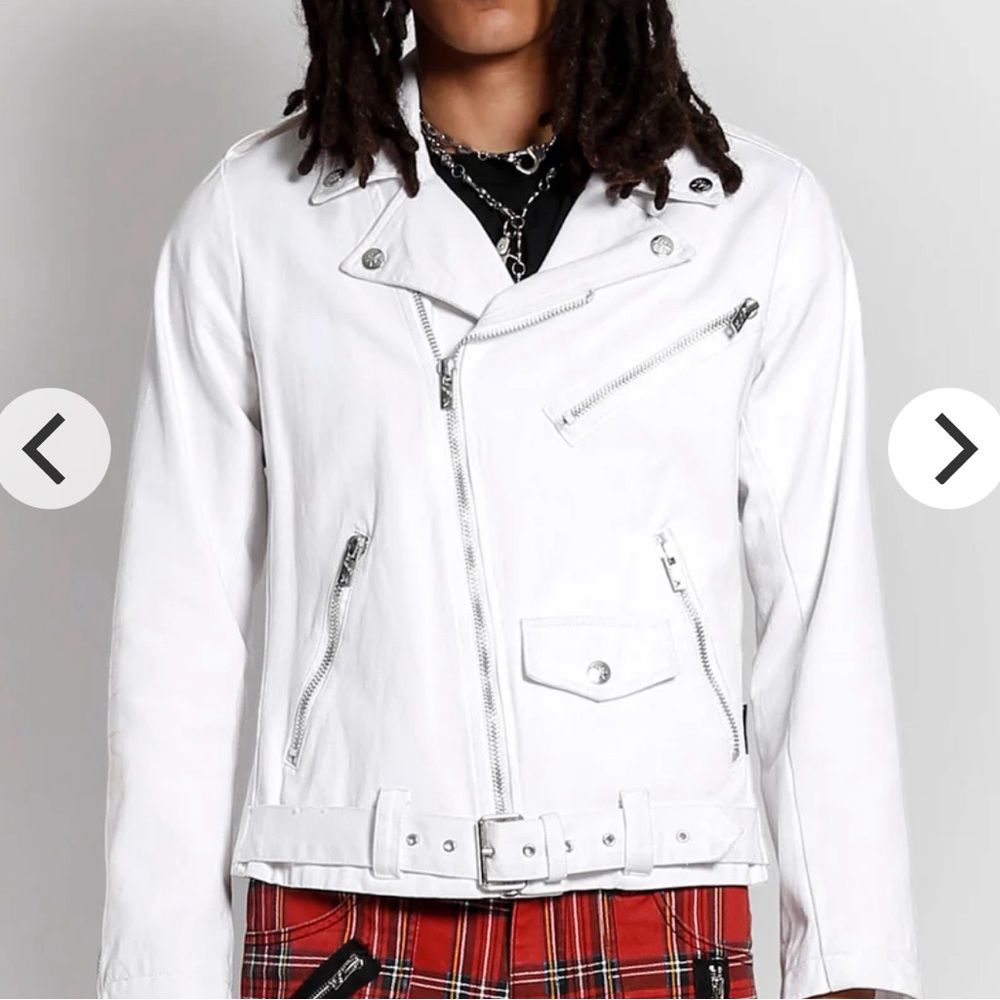 Tripp NYC Punk Rock Moto Jacket in White